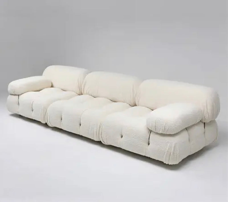 Misae Boucle White Sofa